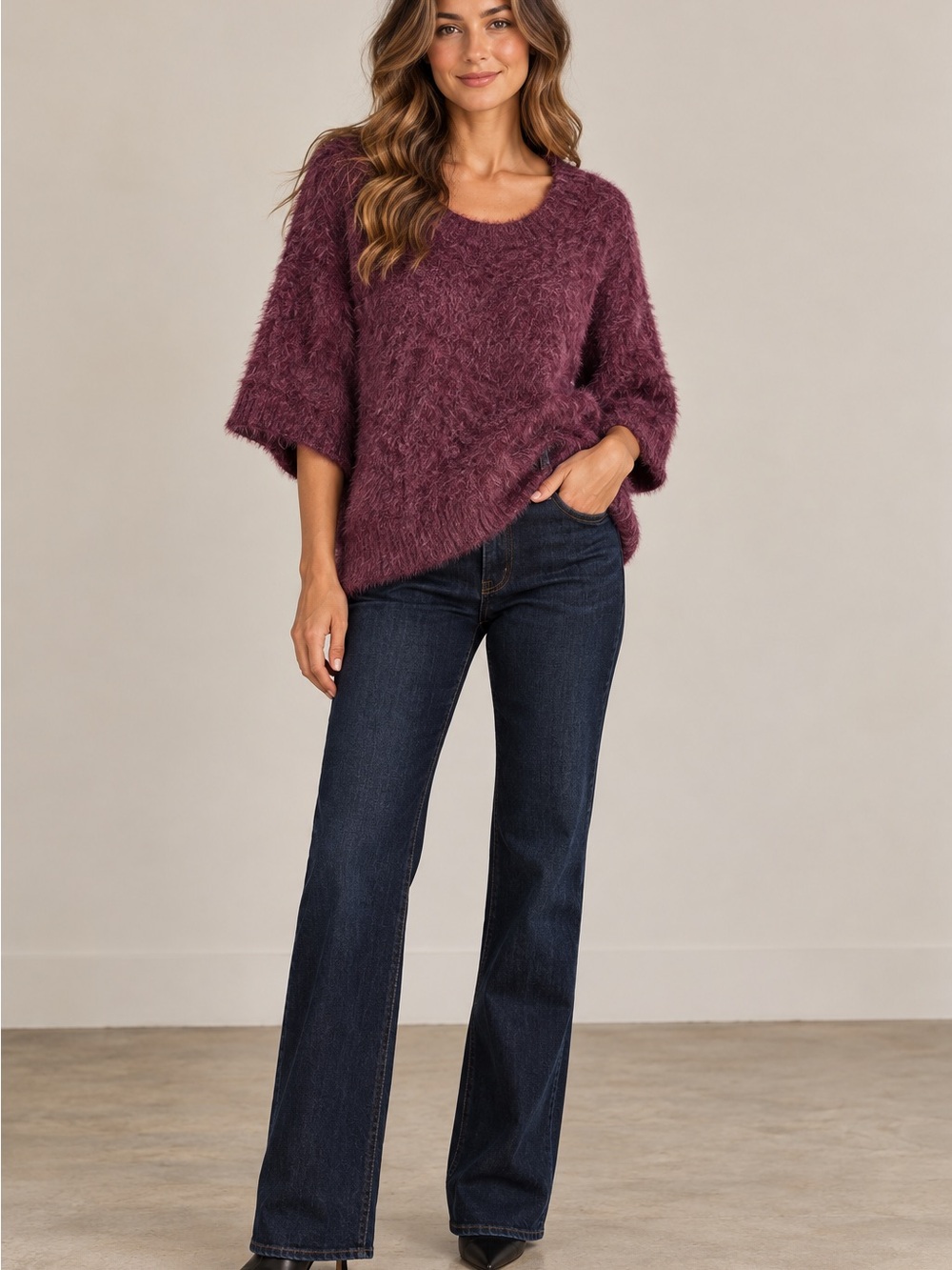 Cyrus Purple Fuzzy Sweater XL